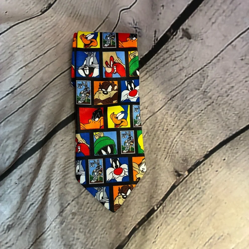 5/$20 VTG 1997 Looney Tunes Stamp Collection Warner Bros.‎ Men's Tie Multi Color